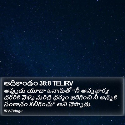 ఆదికాండం 38:8 TELIRV Bible Verse Image