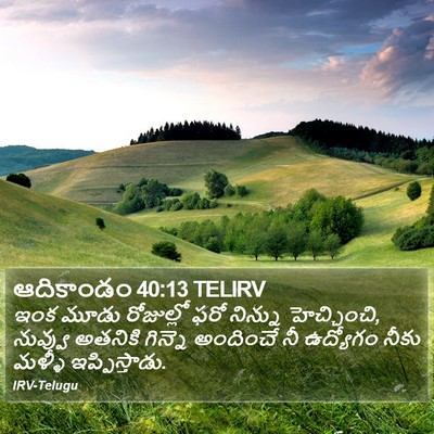 ఆదికాండం 40:13 TELIRV Bible Verse Image