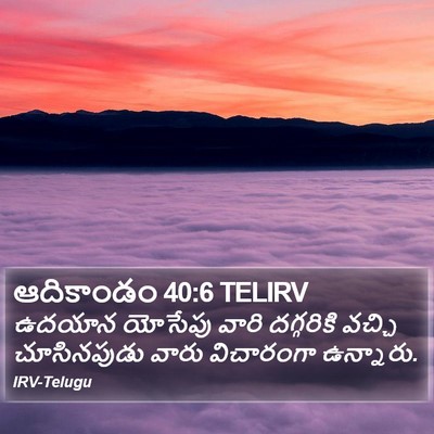 ఆదికాండం 40:6 TELIRV Bible Verse Image