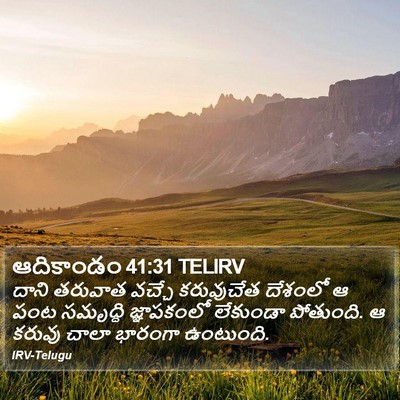 ఆదికాండం 41:31 TELIRV Bible Verse Image