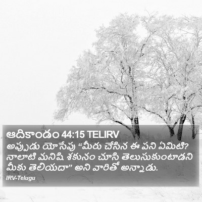 ఆదికాండం 44:15 TELIRV Bible Verse Image