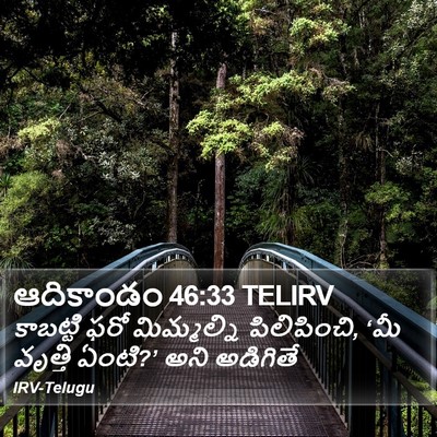 ఆదికాండం 46:33 TELIRV Bible Verse Image