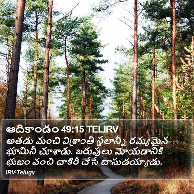 ఆదికాండం 49:15 TELIRV Bible Verse Image