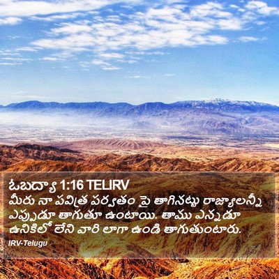 ఓబద్యా 1:16 TELIRV Bible Verse Image