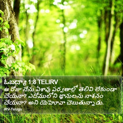 ఓబద్యా 1:8 TELIRV Bible Verse Image