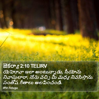 జెకర్యా 2:10 TELIRV Bible Verse Image