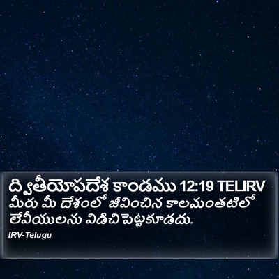 ద్వితీయోపదేశ కాండము 12:19 TELIRV Bible Verse Image