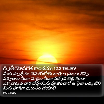 ద్వితీయోపదేశ కాండము 12:2 TELIRV Bible Verse Image