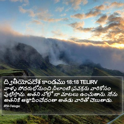 ద్వితీయోపదేశ కాండము 18:18 TELIRV Bible Verse Image