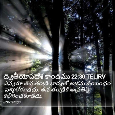 ద్వితీయోపదేశ కాండము 22:30 TELIRV Bible Verse Image