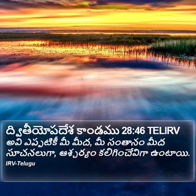 ద్వితీయోపదేశ కాండము 28:46 TELIRV Bible Verse Image