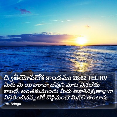 ద్వితీయోపదేశ కాండము 28:62 TELIRV Bible Verse Image