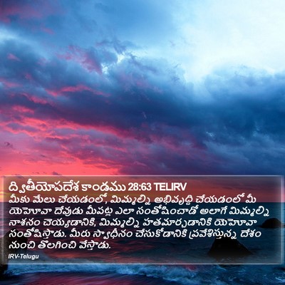 ద్వితీయోపదేశ కాండము 28:63 TELIRV Bible Verse Image