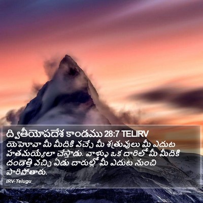 ద్వితీయోపదేశ కాండము 28:7 TELIRV Bible Verse Image