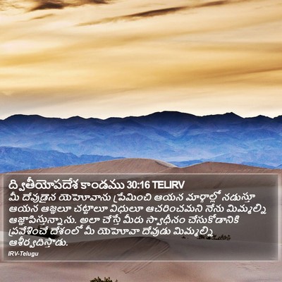 ద్వితీయోపదేశ కాండము 30:16 TELIRV Bible Verse Image