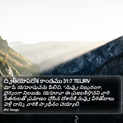 ద్వితీయోపదేశ కాండము 31:7 TELIRV Bible Verse Image