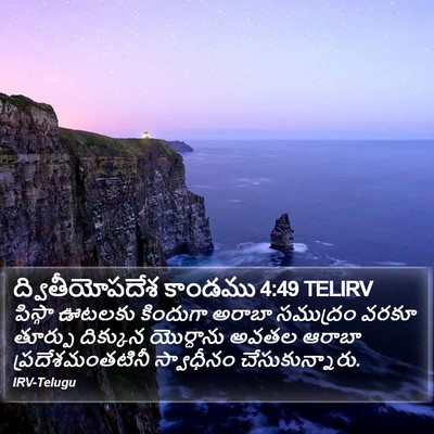 ద్వితీయోపదేశ కాండము 4:49 TELIRV Bible Verse Image