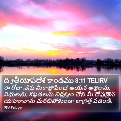 ద్వితీయోపదేశ కాండము 8:11 TELIRV Bible Verse Image