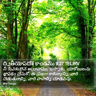 ద్వితీయోపదేశ కాండము 9:27 TELIRV Bible Verse Image