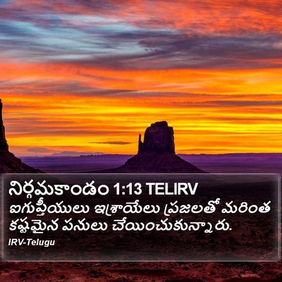 నిర్గమకాండం 1:13 TELIRV Bible Verse Image