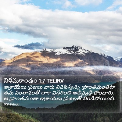 నిర్గమకాండం 1:7 TELIRV Bible Verse Image