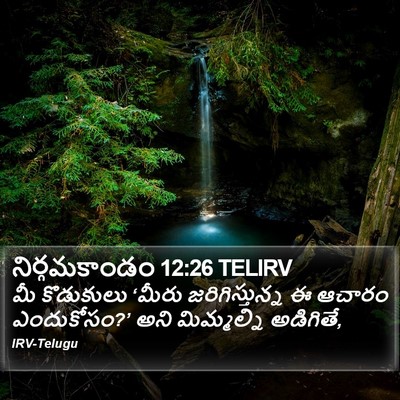 నిర్గమకాండం 12:26 TELIRV Bible Verse Image