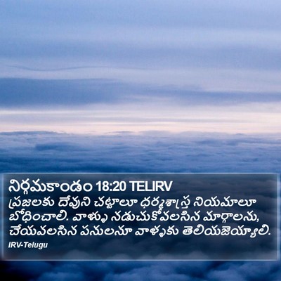 నిర్గమకాండం 18:20 TELIRV Bible Verse Image