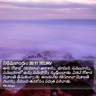 నిర్గమకాండం 20:11 TELIRV Bible Verse Image