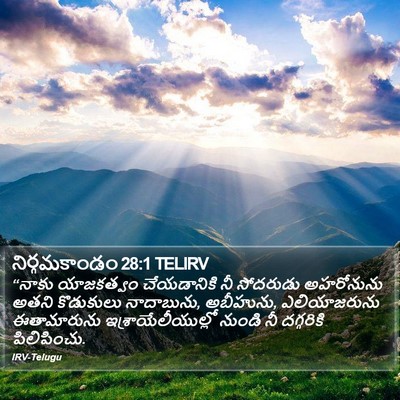 నిర్గమకాండం 28:1 TELIRV Bible Verse Image