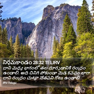 నిర్గమకాండం 28:32 TELIRV Bible Verse Image