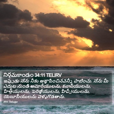 నిర్గమకాండం 34:11 TELIRV Bible Verse Image