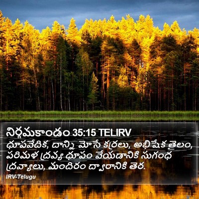 నిర్గమకాండం 35:15 TELIRV Bible Verse Image