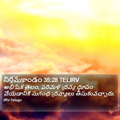 నిర్గమకాండం 35:28 TELIRV Bible Verse Image