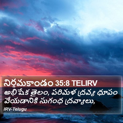 నిర్గమకాండం 35:8 TELIRV Bible Verse Image
