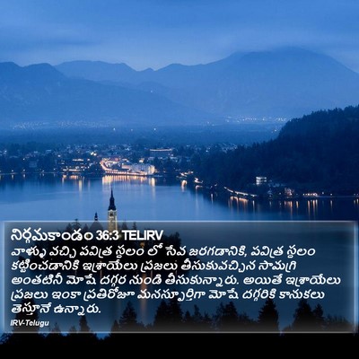 నిర్గమకాండం 36:3 TELIRV Bible Verse Image