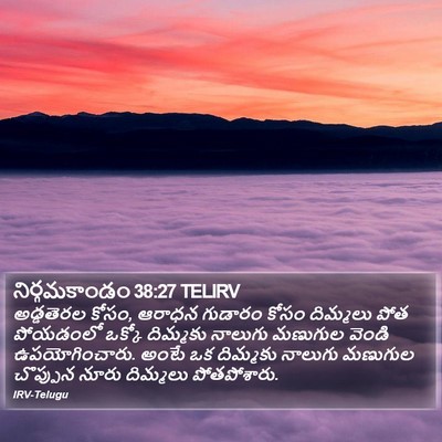 నిర్గమకాండం 38:27 TELIRV Bible Verse Image