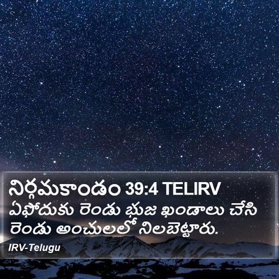 నిర్గమకాండం 39:4 TELIRV Bible Verse Image