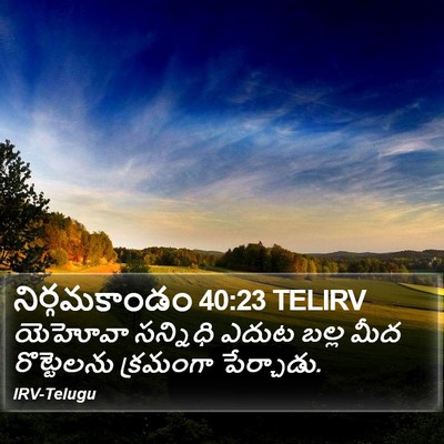 నిర్గమకాండం 40:23 TELIRV Bible Verse Image