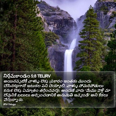 నిర్గమకాండం 5:8 TELIRV Bible Verse Image