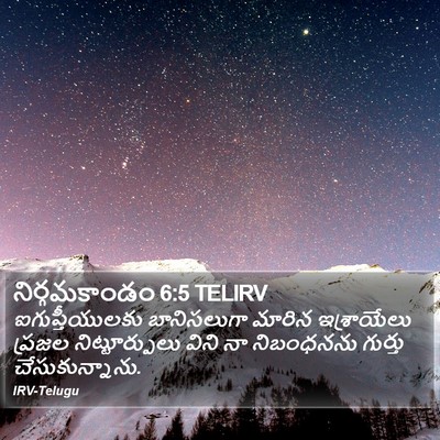 నిర్గమకాండం 6:5 TELIRV Bible Verse Image