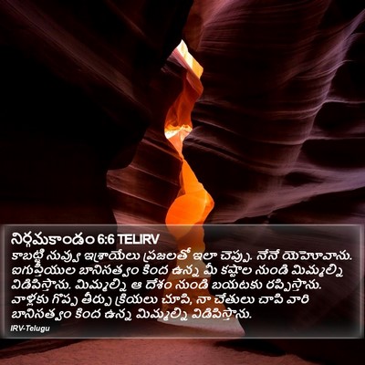 నిర్గమకాండం 6:6 TELIRV Bible Verse Image