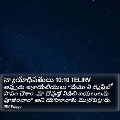 న్యాయాధిపతులు 10:10 TELIRV Bible Verse Image