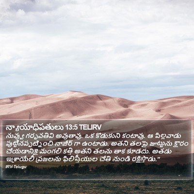 న్యాయాధిపతులు 13:5 TELIRV Bible Verse Image