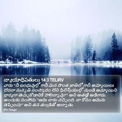న్యాయాధిపతులు 14:3 TELIRV Bible Verse Image