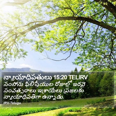 న్యాయాధిపతులు 15:20 TELIRV Bible Verse Image