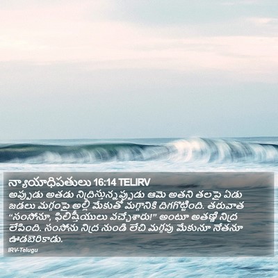 న్యాయాధిపతులు 16:14 TELIRV Bible Verse Image