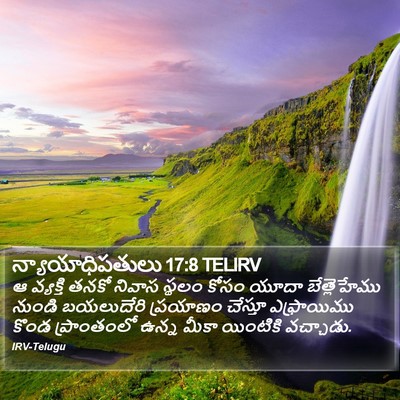 న్యాయాధిపతులు 17:8 TELIRV Bible Verse Image