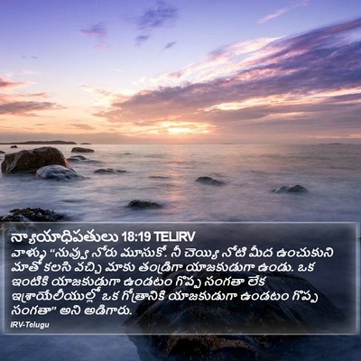 న్యాయాధిపతులు 18:19 TELIRV Bible Verse Image