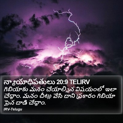 న్యాయాధిపతులు 20:9 TELIRV Bible Verse Image
