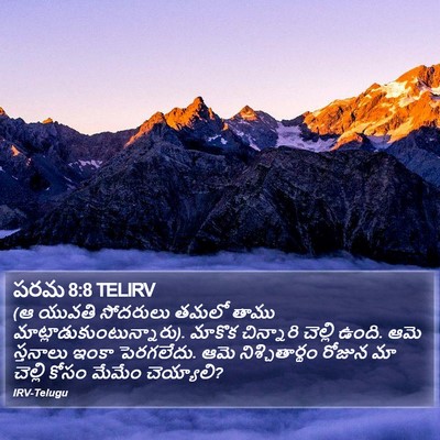 పరమ 8:8 TELIRV Bible Verse Image
